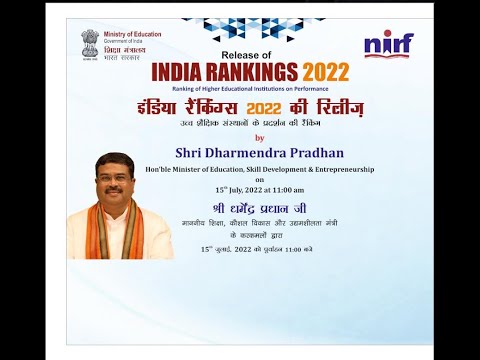 Release of India Rankings 2022 of Higher Educational Institutions