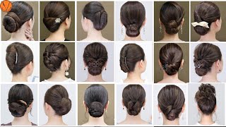 【updo hairstyles】Easy bun hairstyle