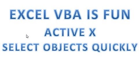 Excel VBA ActiveX 11 Select Multiple ws Objects Quickly