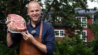 Grillar massiv côte de boeuf (entrecote på ben)