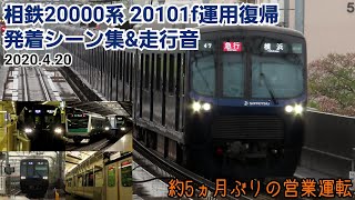 【約5カ月ぶりの運用復帰】相鉄20000系20101F 発着シーン集&走行音&車内紹介［2020.4.20］