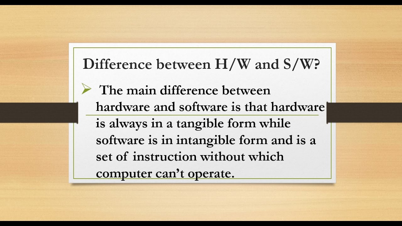 what are the similarities between hardware and software?