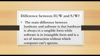 difference between hardware and software