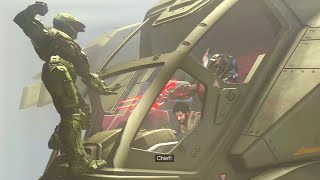 HALO INFINITE - Master Chief Tries To Save The Pilot From Jega 'Rdomnai Scene