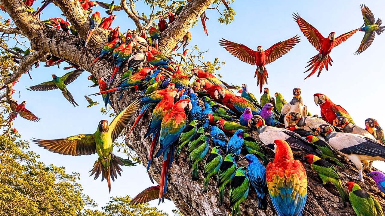 Relaxing Walk in the Amazon : Beautiful Wildlife Moments (4K ASMR | No Music)