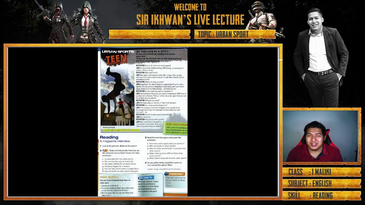 Form 1 Reading Skills Urban Sports Youtube