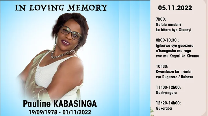 Umuhango wo gusezera mu cyubahiro Pauline KABASINGA