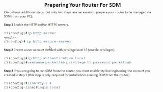 Installing Cisco Security Device Manager (SDM) - Part 1