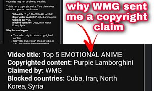 WMG sent me a copyright claim