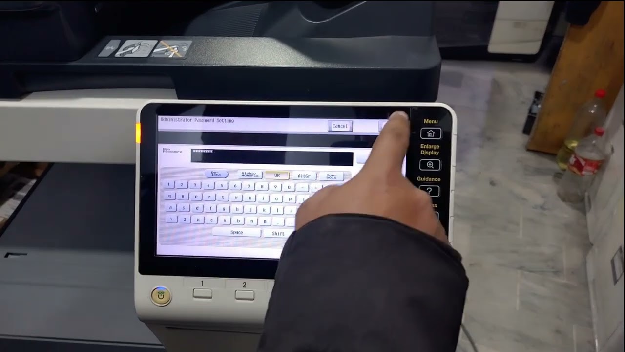 Konica Minolta bizhub 554e administrator password reset procedure