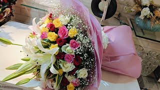 flowerbouquet big kaise banaya#flower video#YouTube flower#viral video#colourful full#flower #viral