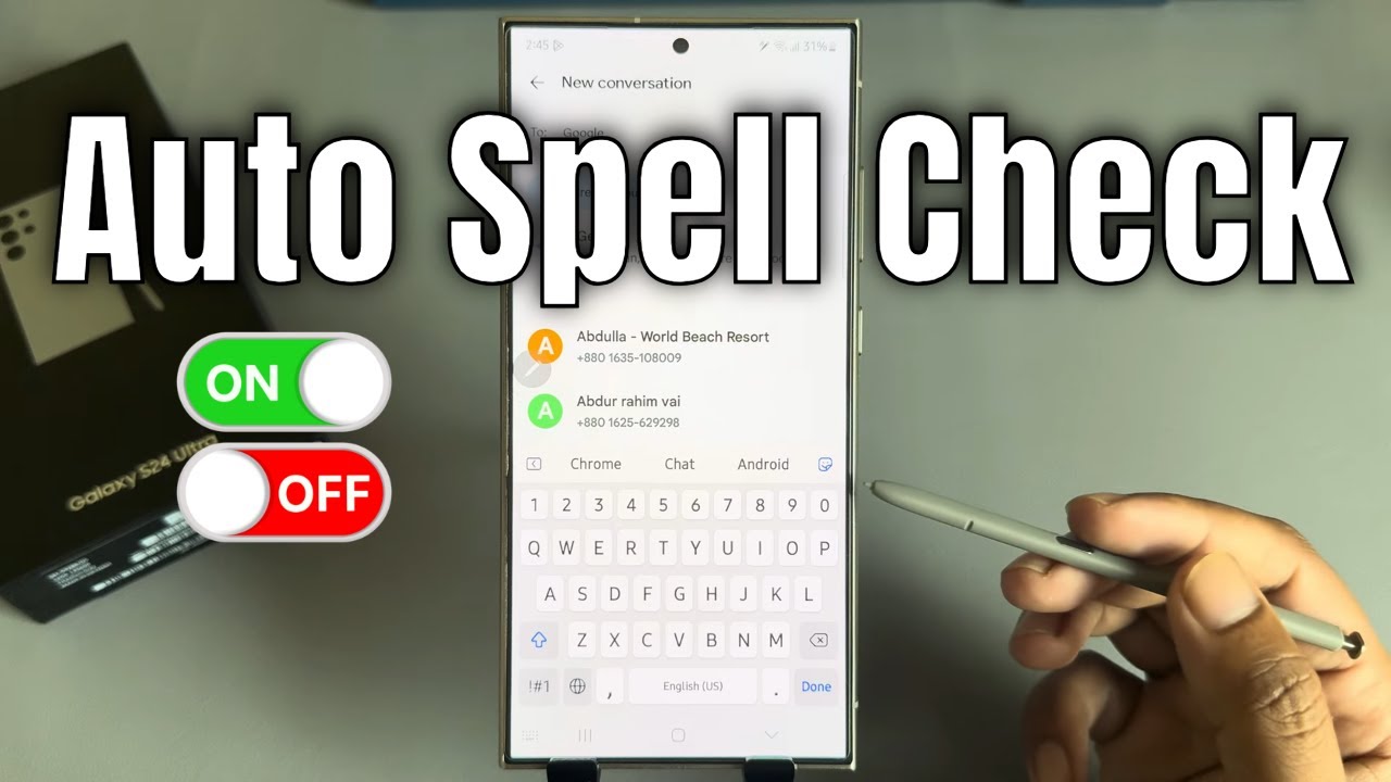 Samsung Galaxy S24 /S24+ /S24 Ultra: How do I turn on auto spell check ...