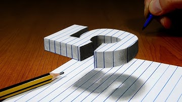 3D Trick Art On Line Paper, Floating Number 5