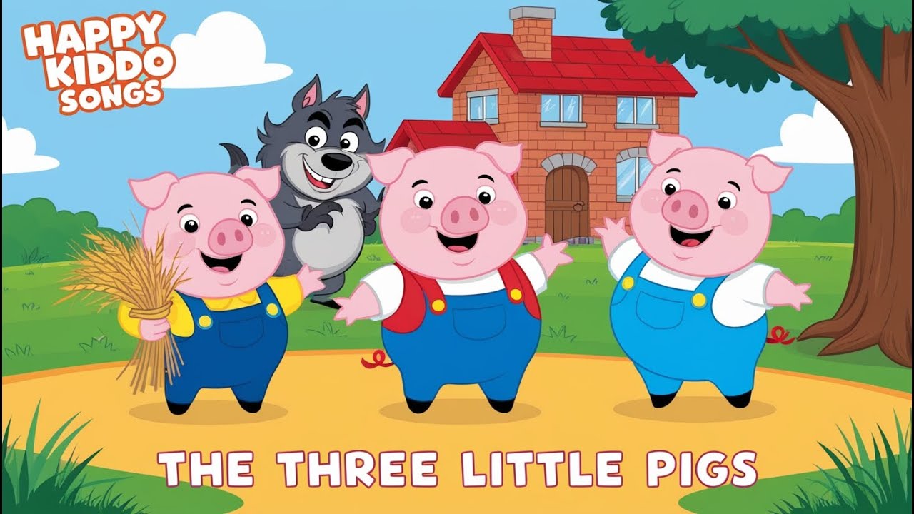 🎵 The Three Little Pigs 🐺 | Fun Kids Song & Story | Happy Kiddo Songs ...