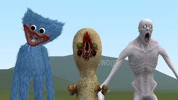 HUGGY WUGGY VS SCP 173 VS SCP 096!!! Garrys Mod Sand Box [Scp Foundation]