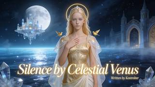 "Silence" - AI music video with Venus, a cosmic love journey under golden stars.