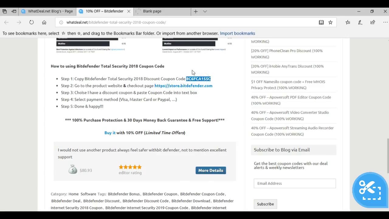 10% OFF – Bitdefender Total Security 2018 Coupon Code 100% WORKING