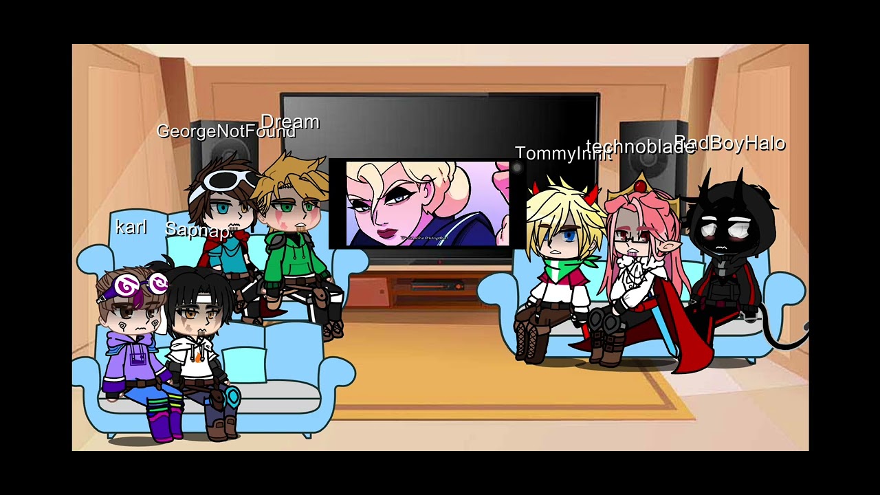 Dsmp reacts to Tommy as Elsa. (Credits to Elsa’s villain song by 