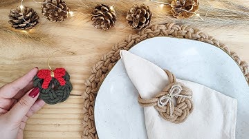 DIY Macrame Napkin Ring/Christmas Tree Ornament | Christmas Decorations