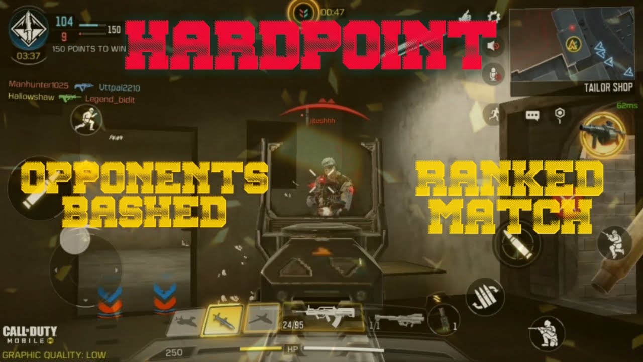 CALL OF DUTY MOBILE - HARDPOINT - RANKED MATCH - OPPONENTS BASHED ...