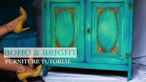 How to paint furniture │BOHO Style│Chalk mineral paint, Blending, Dry Brushing, Drips