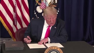 Trump signs coronavirus relief orders after talks with Congress break down