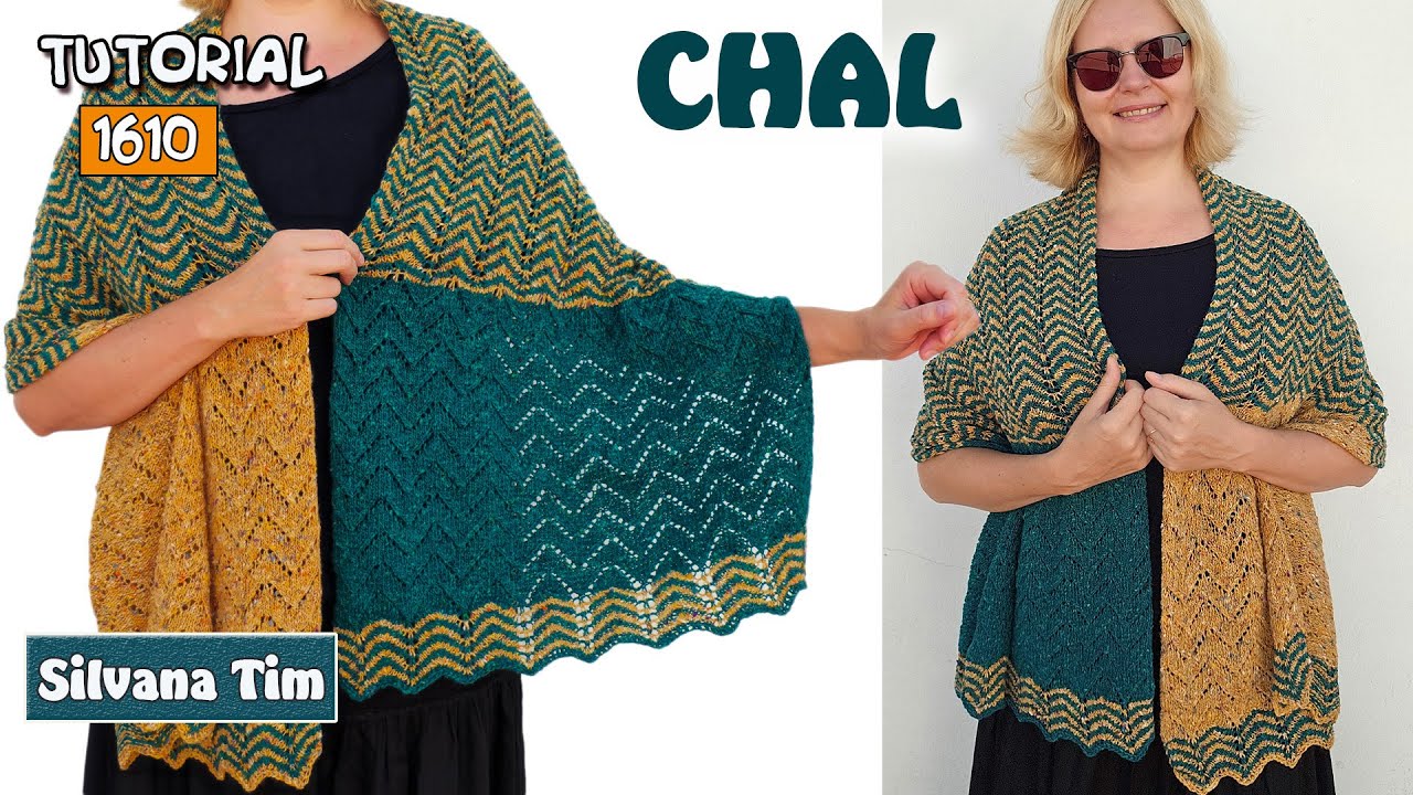 CÓMO TEJER UN CHAL RECTANGULAR Único: 2 Colores, 2 Puntadas 🌟 #dosagujas #knitting #principiantes