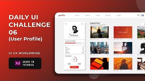 Daily UI Challenge Day 6 | User Profile | UI Design Tutorial | Adobe XD Tutorial | UI UX WORLDWIDE