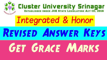 Revised Answer Keys Integrated & Honor Cluster University Srinagar Entrance Exam 2021