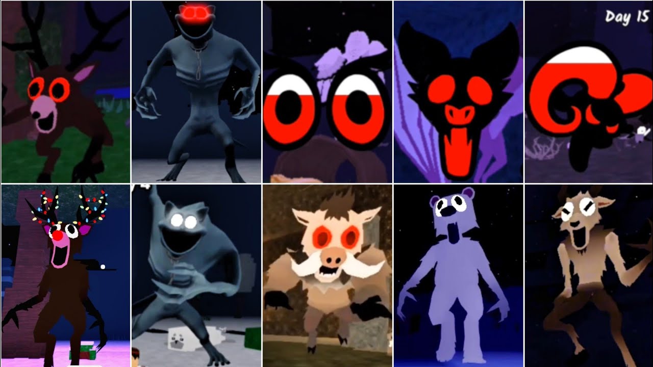 BLOODY NIGHT VS DARK MODE:99 Night In The Forest All Monsters &Arctic & Wild West Monster Game Play 