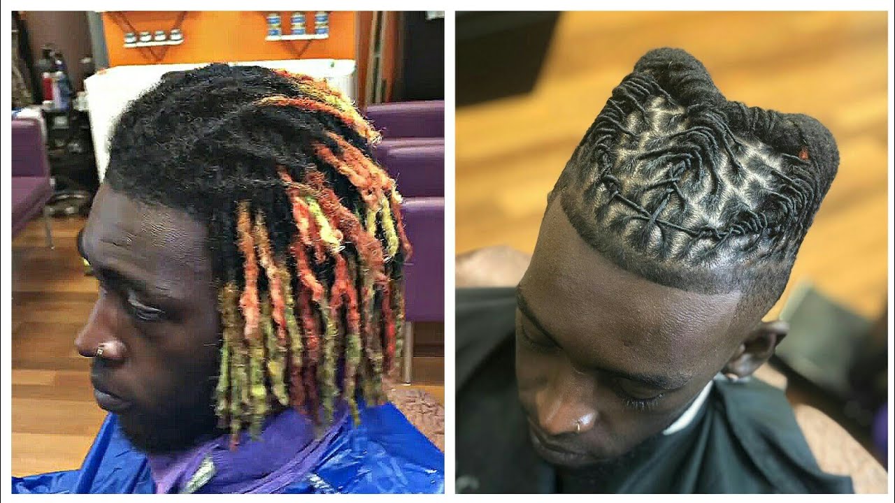 Loc Hairstyles For Men | Braided x 3 Strand Twist Dreads - YouTube