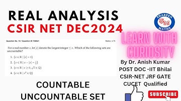 CSIR-NET Dec 2024 Real analysis solution || Que-706541|| uncountable || Part-c ||Assam