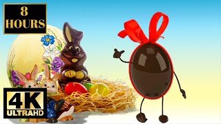 Dancing Easter Egg & Easter Bunny Wallpaper Screensaver Background 4K 8 HOURS With Bunny Hopp Music