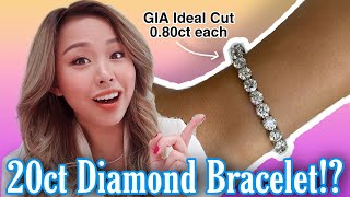Is it Worth 100K??!!? | Luxury By Bonnie 20ct GIA Ideal cut Round Diamond Tennis Bracelet