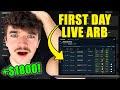 My first day live arbitrage betting on oddsjam  1800 profit