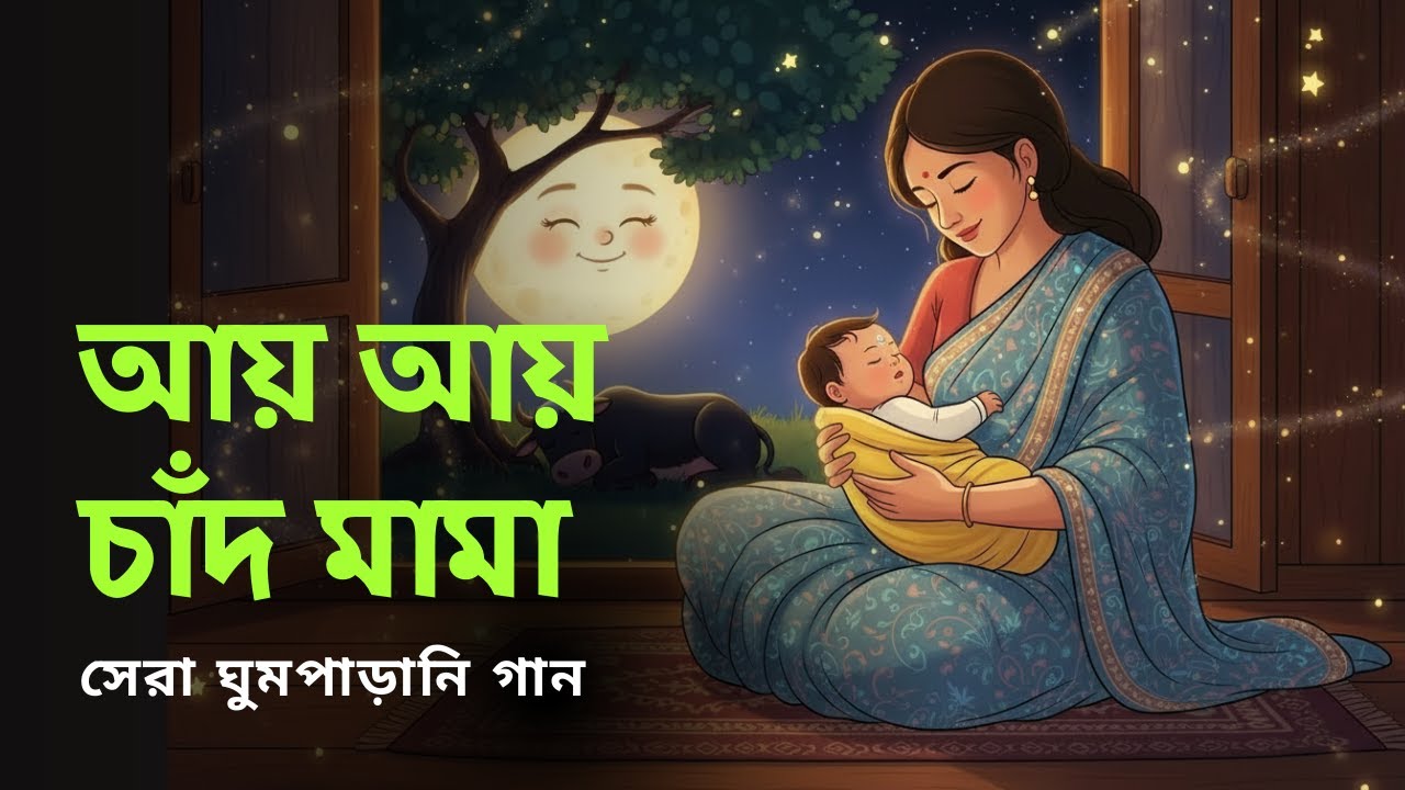 আয় আয় চাঁদ মামা | মায়াবী সুরের ঘুমপাড়ানি গান | Aay Aay Chand Mama 4K | Bengali Nursery Rhymes