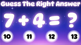 Guess the Right Answer for Addition | Fun Math Quiz for Kids | Night Learning Game @yuvisharma_tv25