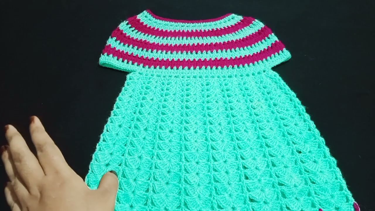 Baby frock, crochet frock design, woolen frock, crosia ke design, #312,by  |Santosh All Art | - YouTube