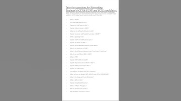 Network engineer Interview questions and answers #networkengineer #cisco #ccna #ccnp