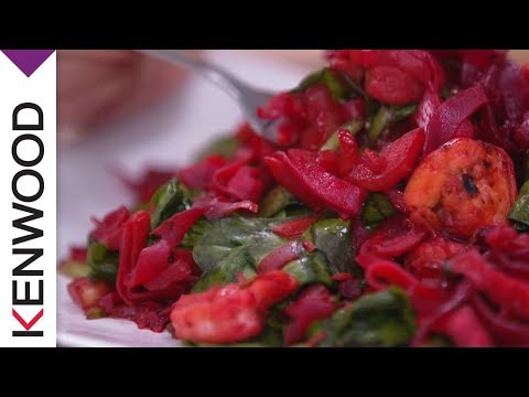 Beetroot and Prawn Linguine with the Kenwood Spiralizer