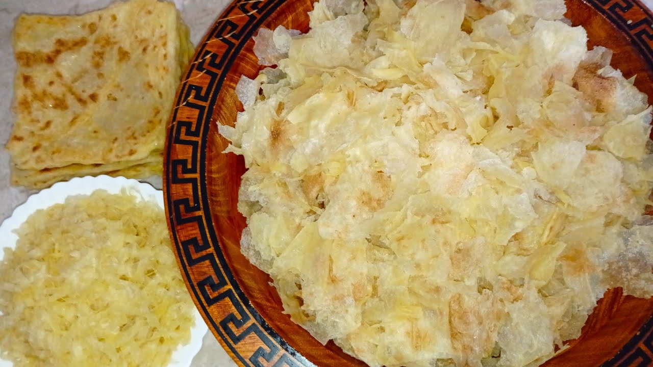 طريقة عمل تريدة الطاجين لمشلوش😍والسمنيات  بعد مشاهدتك لهدا الفيديو بعجينة واحدة