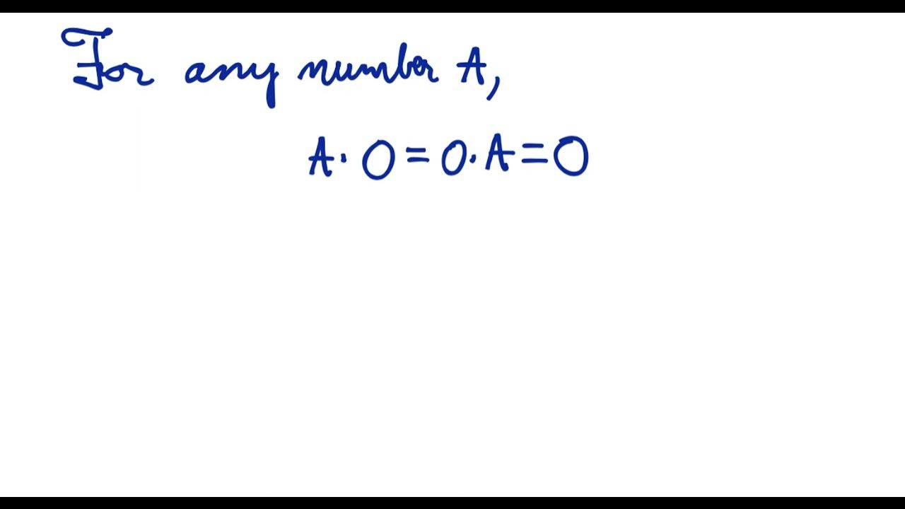 Multiplicative Property of Zero 0 YouTube