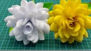 Amazingpaperflowermaking/Diy white paper flower making craft/home decoration papercraft