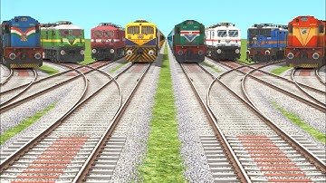 8 Train Crossing On Curved Forked Railroad Track | Curved Track | Train Simulator Classic 2023