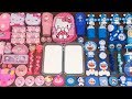 Special Series #36 BLUE DOREAMON and PINK HELLO KITTY !! Mixing Random Things into GLOSSY Slime