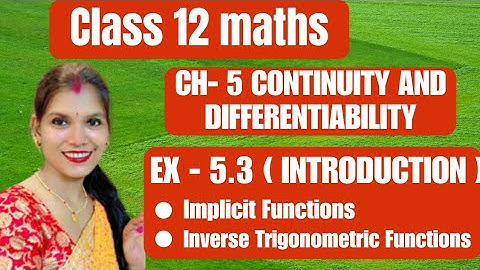 Class 12 maths | Ch 5 Continuity and Differentiability | Exercise 5.3 ( Introduction ) | New NCERT 