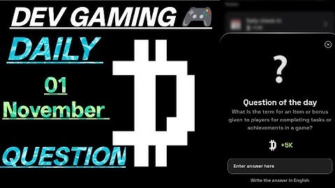Dropee Question of The Day | 01 November | Dropee Question of the day Code #kdp_gaming