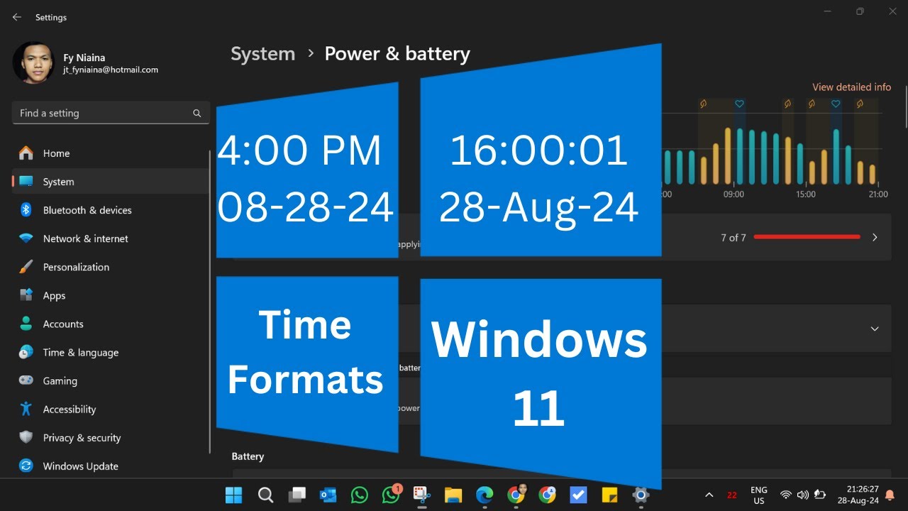 Change Time Formats Display Preference on Windows 11 - YouTube