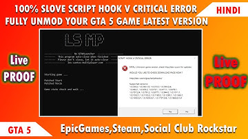 How To Fully Unmod GTA 5 Latest Version | Script Hook V Updated ? | Critical Error | 100% Working