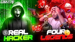 😨REAL HACKER😈 AGAINST🔥 FOUR LEGENDS 💪🥵|| FREE FIRE IN TELUGU || ❤🔥#msu #freefire